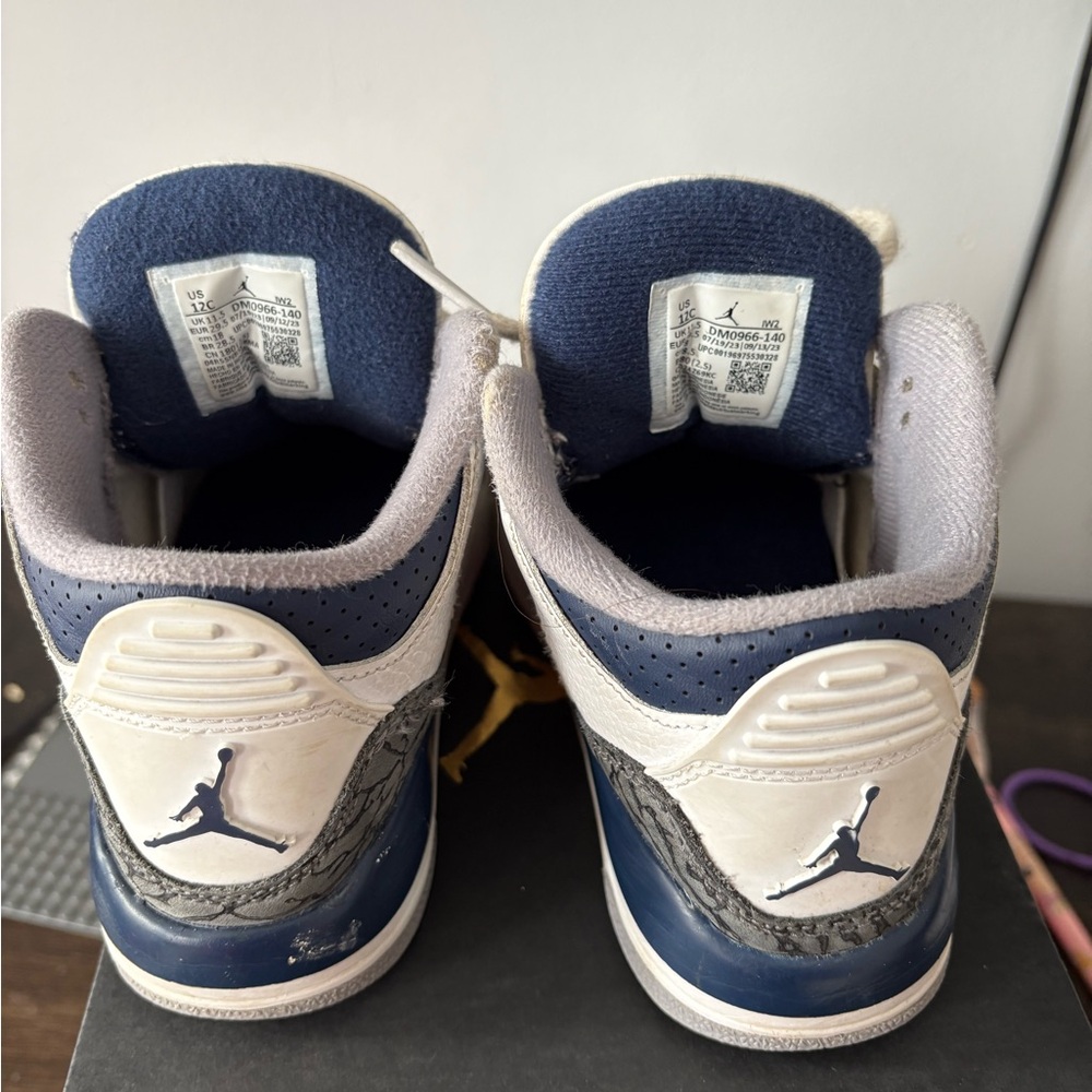 Jordan Kids Navy and White Sneakers